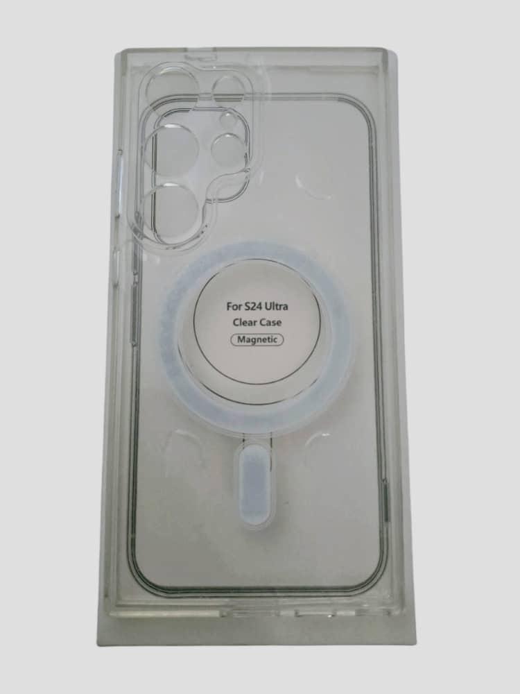 غلاف شفاف S24 Ultra يدعم الشحن اللاسلكي