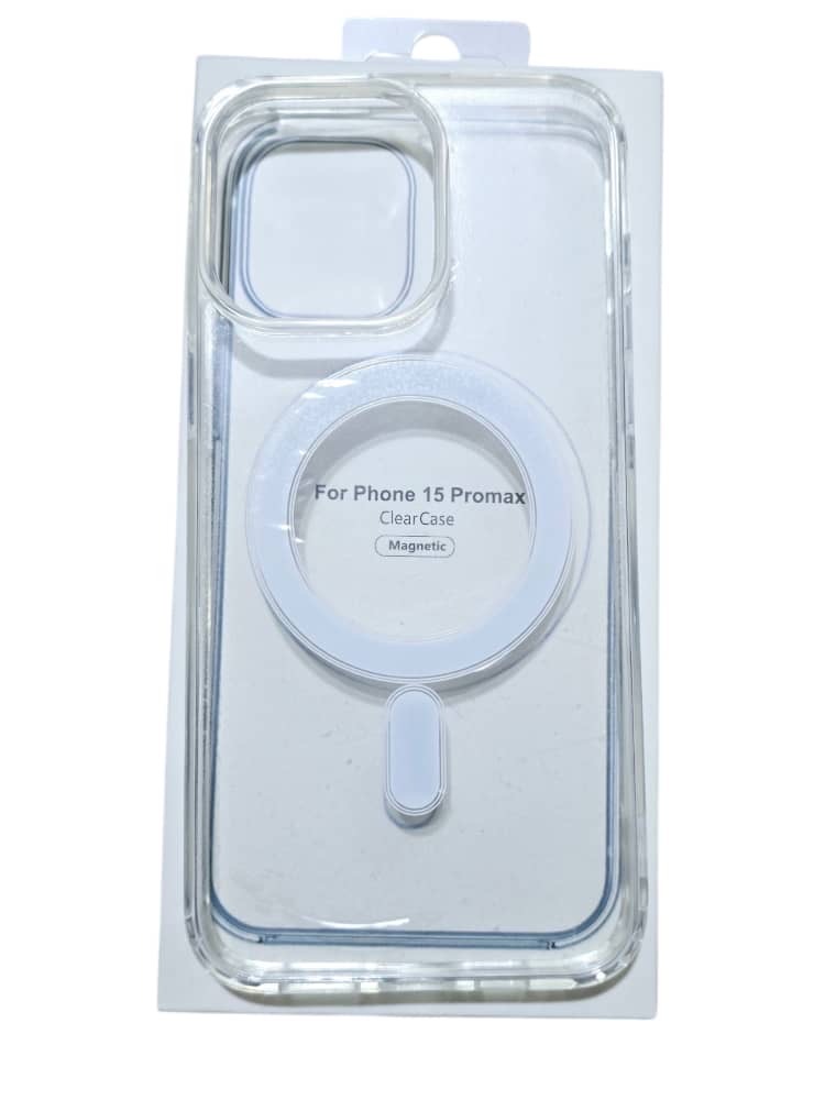 غلاف شفاف ايفون 15 برو ماكس يدعم الشحن اللاسلكي